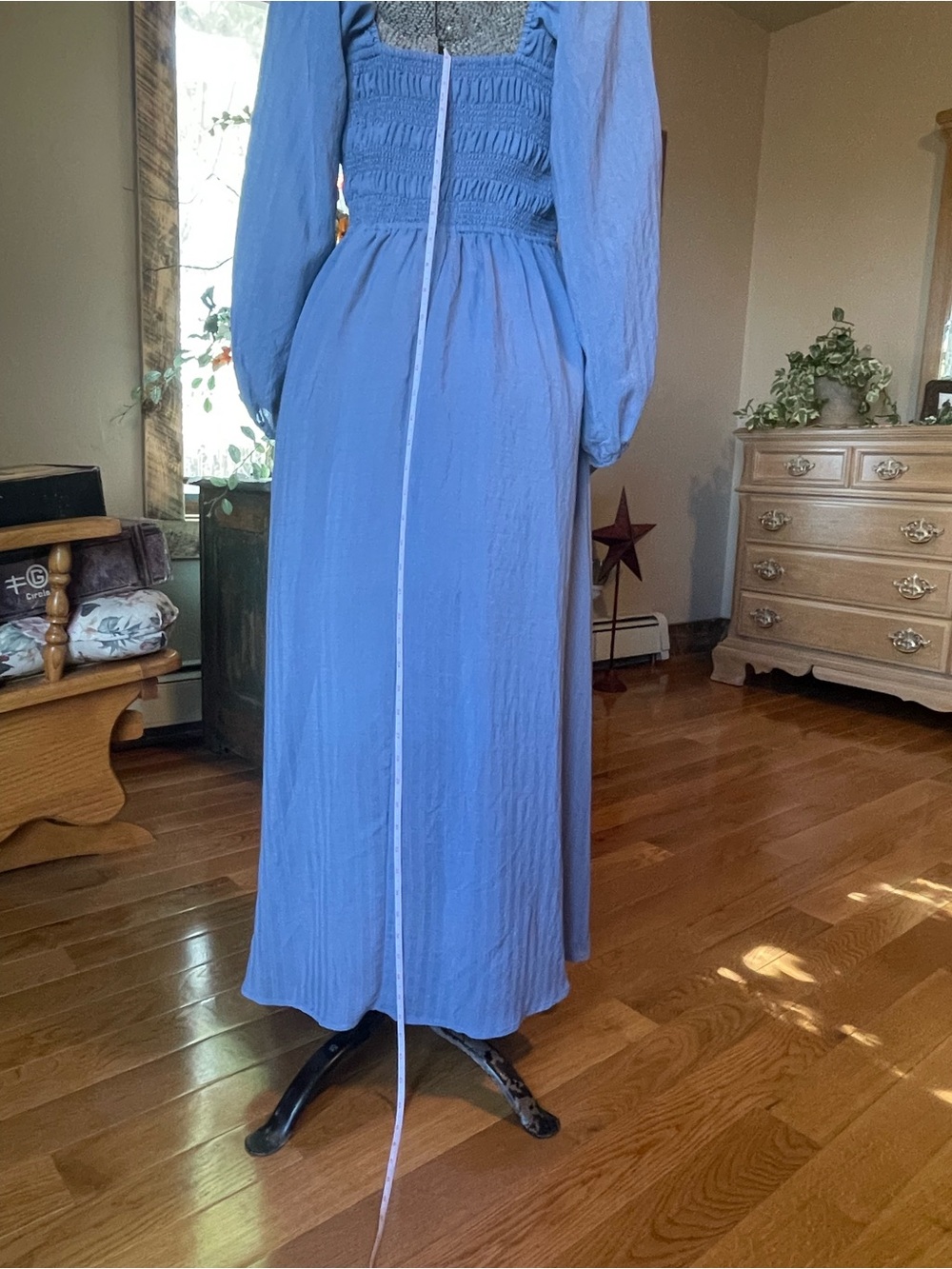Smocked Maxi Dress with Ruffled Square Neckline - Picture 12 of 15